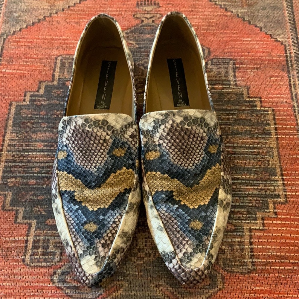 Steven by Steve Madden Snake Print Loafers